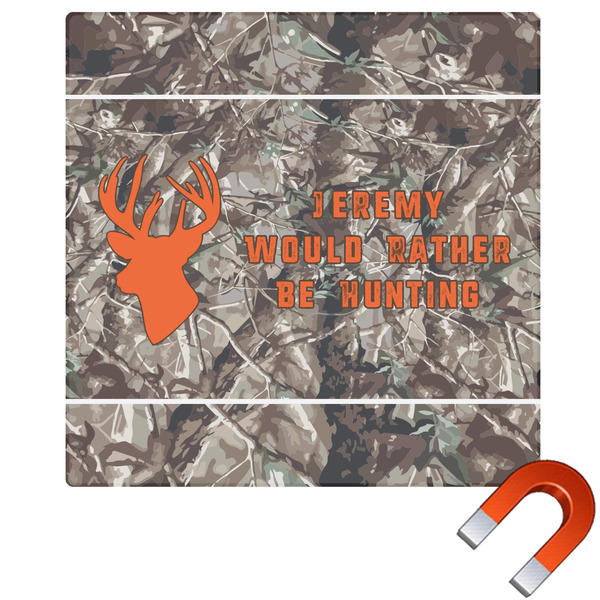 Custom Hunting Camo Square Car Magnet - 10" (Personalized)