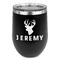 Hunting Camo Stainless Wine Tumblers - Black - Double Sided - Front