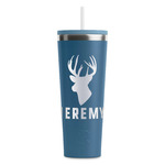 Hunting Camo RTIC Everyday Tumbler with Straw - 28oz - Steel Blue - Double-Sided (Personalized)