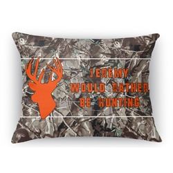 Hunting Camo Rectangular Throw Pillow Case - 12"x18" (Personalized)
