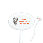 Hunting Camo 7" Oval Plastic Stir Sticks - White - Double Sided (Personalized)