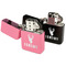 Hunting Camo Windproof Lighters - Black & Pink - Open