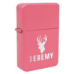Hunting Camo Windproof Lighter - Pink - Double Sided & Lid Engraved (Personalized)