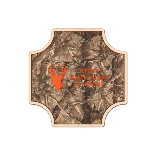 Custom Hunting Camo Genuine Maple or Cherry Wood Sticker (Personalized)