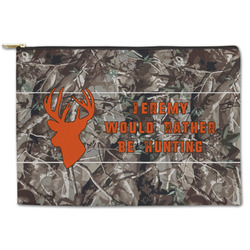 Hunting Camo Zipper Pouch - Large - 12.5"x8.5" (Personalized)