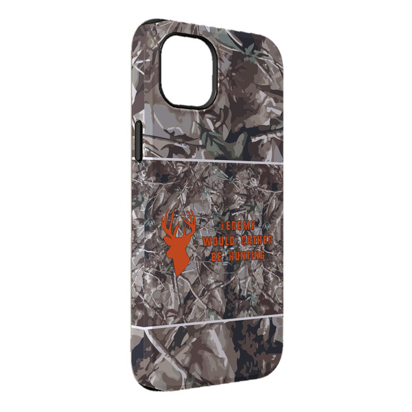 Custom Hunting Camo iPhone Case - Rubber Lined - iPhone 14 Plus (Personalized)