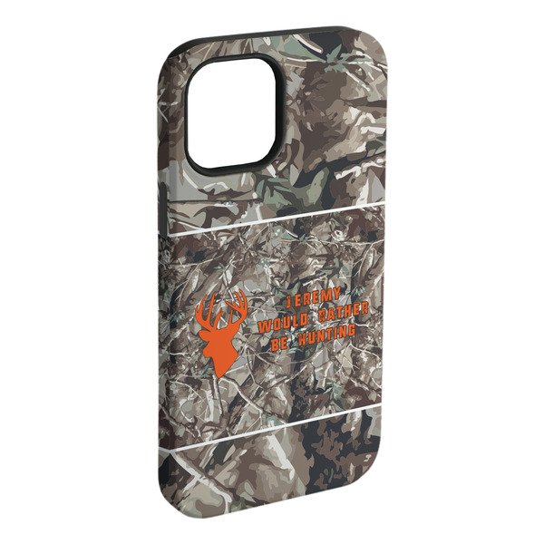 Custom Hunting Camo iPhone Case - Rubber Lined - iPhone 15 Plus (Personalized)