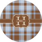 Two Color Plaid Multipurpose Round Labels - 1" (Personalized)