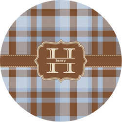 Two Color Plaid Multipurpose Round Labels - 1" (Personalized)