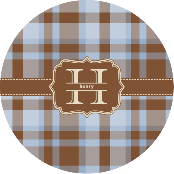 Custom Two Color Plaid Multipurpose Round Labels - 1" (Personalized)