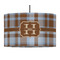 Two Color Plaid 12" Drum Lampshade - PENDANT (Fabric)