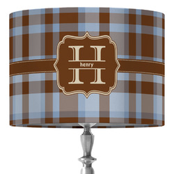 Two Color Plaid 16" Drum Lamp Shade - Fabric (Personalized)
