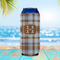 Two Color Plaid 16oz Can Sleeve - LIFESTYLE