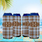 Two Color Plaid 16oz Can Sleeve - Set of 4 - LIFESTYLE