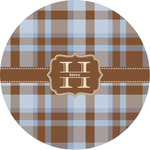 Two Color Plaid Multipurpose Round Labels - 2" (Personalized)