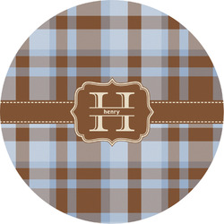 Two Color Plaid Multipurpose Round Labels - 2" (Personalized)