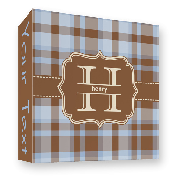 Custom Two Color Plaid 3 Ring Binder - Full Wrap - 3" (Personalized)