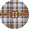 Two Color Plaid 5" Multipurpose Round Label - Single Sticker