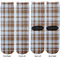 Two Color Plaid Adult Crew Socks - Double Pair - Front and Back - Apvl