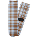 Two Color Plaid Adult Crew Socks