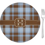 Two Color Plaid 8" Glass Appetizer / Dessert Plates - Single or Set (Personalized)