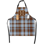 Two Color Plaid Apron With Pockets w/ Name and Initial