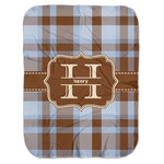 Two Color Plaid Baby Swaddling Blanket (Personalized)