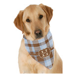 Two Color Plaid Dog Bandana Scarf w/ Name and Initial