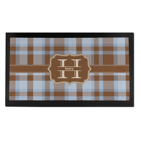 Custom Two Color Plaid Bar Mat - Small (Personalized)