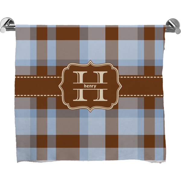 Custom Two Color Plaid Bath Towel (Personalized)