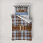 Two Color Plaid Duvet Cover Set - Twin XL (Personalized)