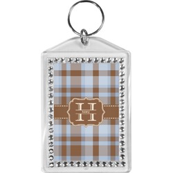 Two Color Plaid Bling Keychain (Personalized)