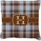 Two Color Plaid Burlap Pillow 18"