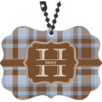 Two Color Plaid Rear View Mirror Decor (Personalized)