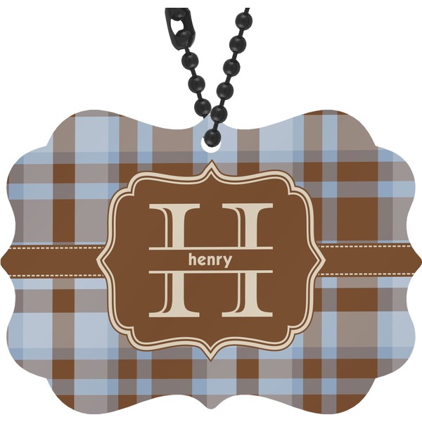 Custom Two Color Plaid Rear View Mirror Decor (Personalized)