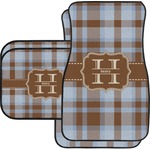 Two Color Plaid Car Floor Mats Set - 2 Front & 2 Back (Personalized)