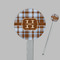 Two Color Plaid Clear Plastic 7" Stir Stick - Round - Closeup