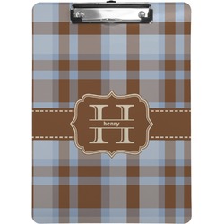 Two Color Plaid Clipboard (Letter Size) (Personalized)