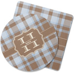 Two Color Plaid Rubber Backed Coaster (Personalized)