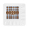 Two Color Plaid Coined Cocktail Napkins (Personalized)