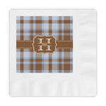 Two Color Plaid Embossed Decorative Napkins (Personalized)