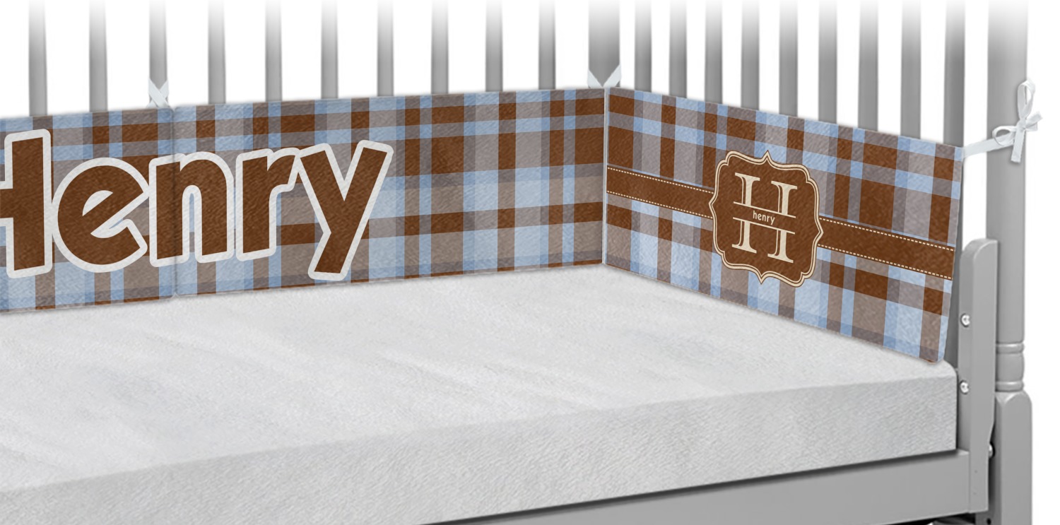 Two Color Plaid Crib Bumper Pads Personalized Youcustomizeit