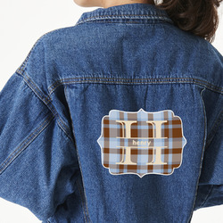 Two Color Plaid Twill Iron On Patch - Custom Shape - 2XL - Set of 4 (Personalized)