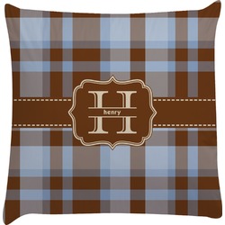 Two Color Plaid Decorative Pillow Case (Personalized)