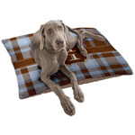 Two Color Plaid Dog Bed - Large w/ Name and Initial