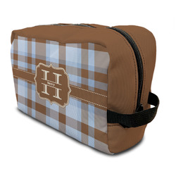 Two Color Plaid Toiletry Bag / Dopp Kit (Personalized)