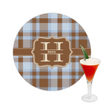 Two Color Plaid Printed Drink Topper -  2.5" (Personalized)