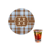 Two Color Plaid Printed Drink Topper - 1.5" (Personalized)