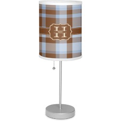 Two Color Plaid 7" Drum Lamp with Shade Linen (Personalized)