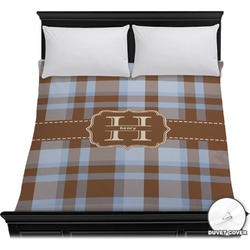Two Color Plaid Duvet Cover - Full / Queen (Personalized)